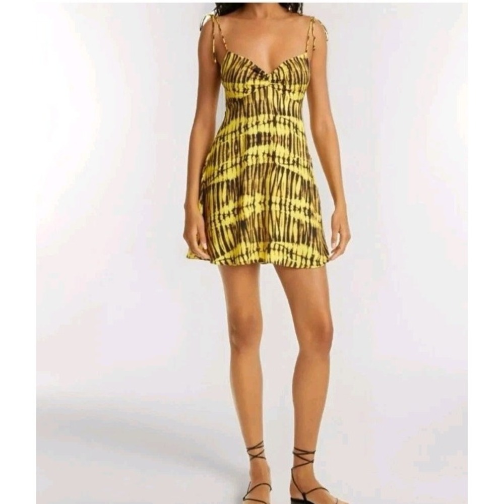 Alice + Olivia‎ Raquel Minidress Sun Drenched Sunbeam Sz 6 Vacation Beach Resort